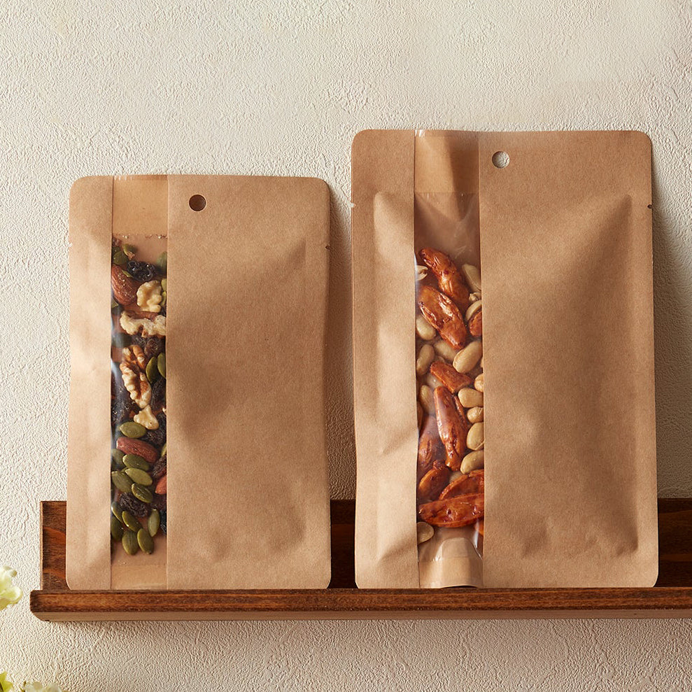 【CSF】三方袋未晒クラフト80g/PE#15/透明蒸着PET#12//LL#25