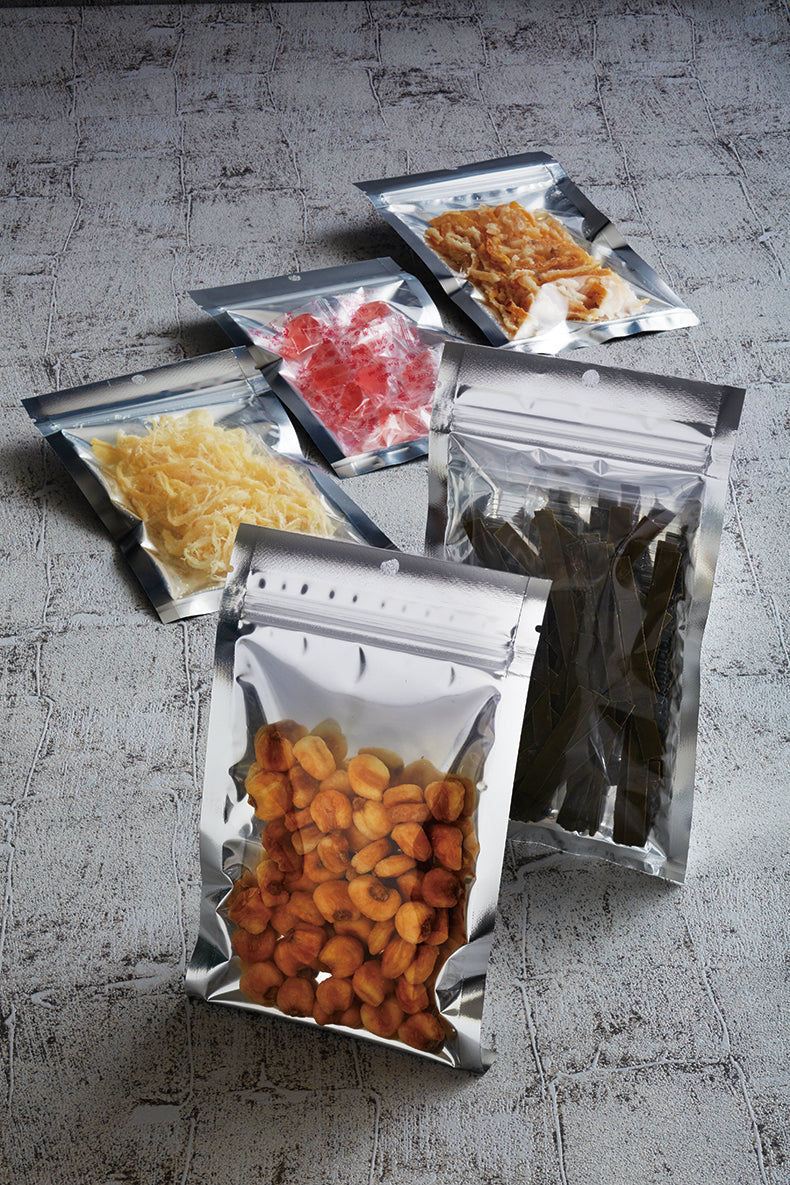 【PHチャック】チャック付三方袋(表)透明蒸着PET#12//CPP#60 (裏)ML-PET#12//CPP#60