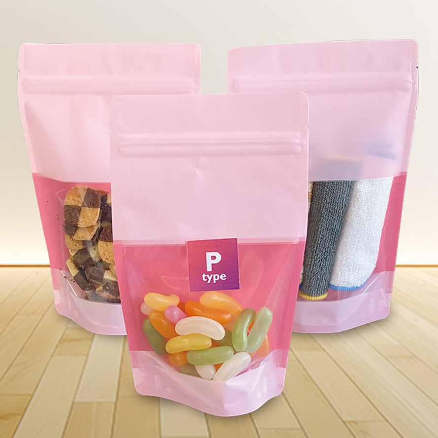 【P】チャック付スタンドパック袋OP#20//透明蒸着PET#12//CP#50