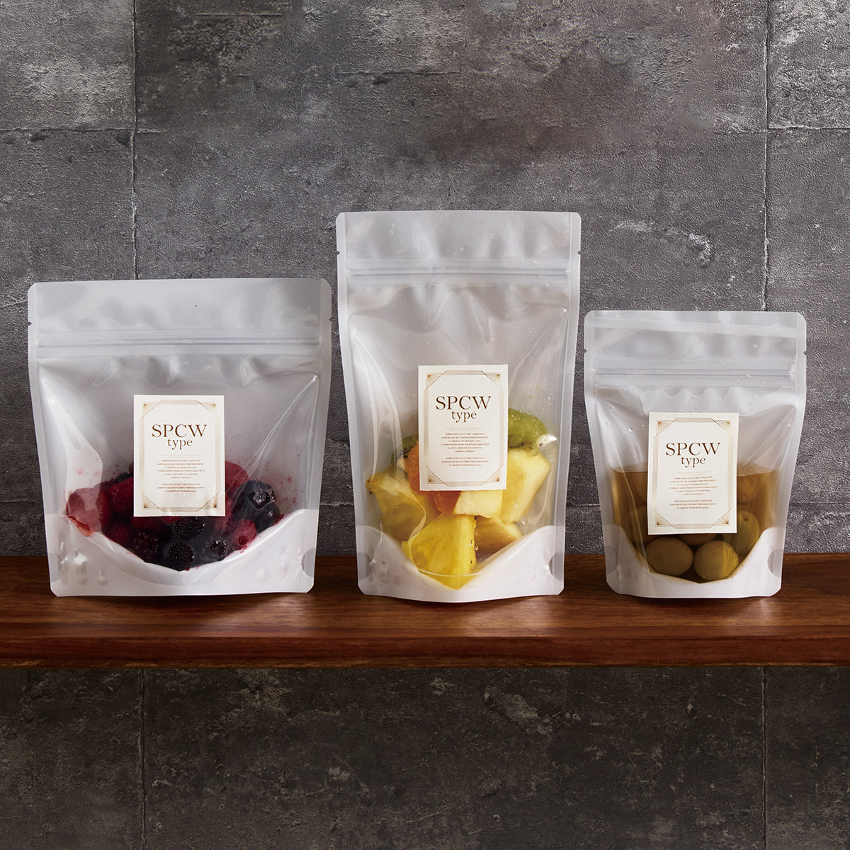 【SPCW】チャック付スタンドパック袋バリアNY#15//LLDPE#100