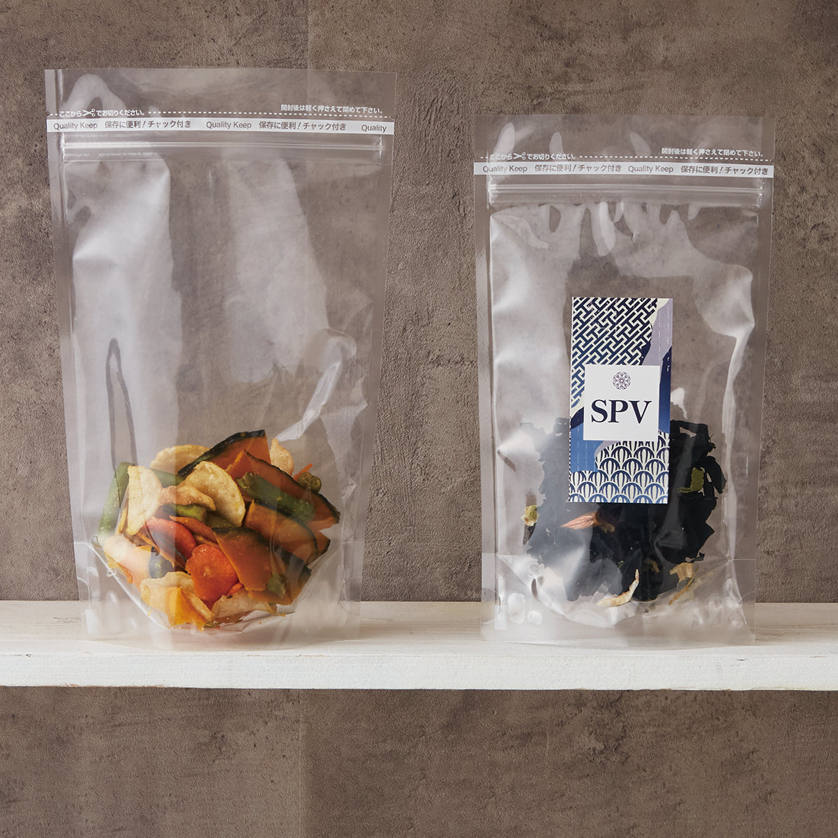 【SPV(透明)】チャック付スタンドパック袋OPP#40//CPP#40