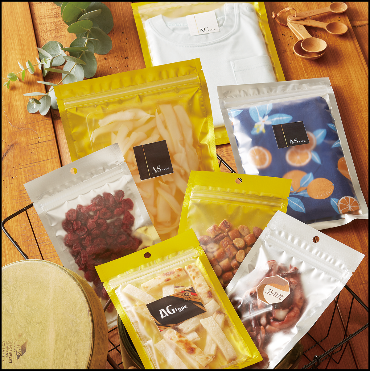 【AG(金)】チャック付三方袋(表)マットバリアOP#20//PET#12//CP#40 (裏)マットOP#20//VMPET#12//CP#40