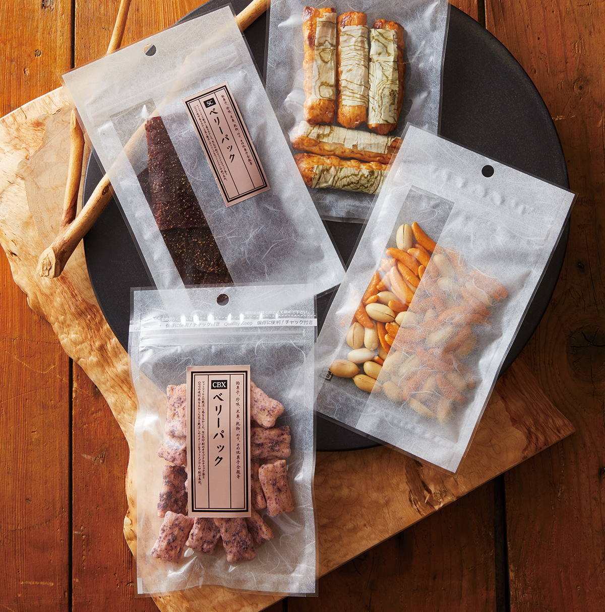 【SC(縦ストライプ窓)】チャック付三方袋KOP#20//CPP#50