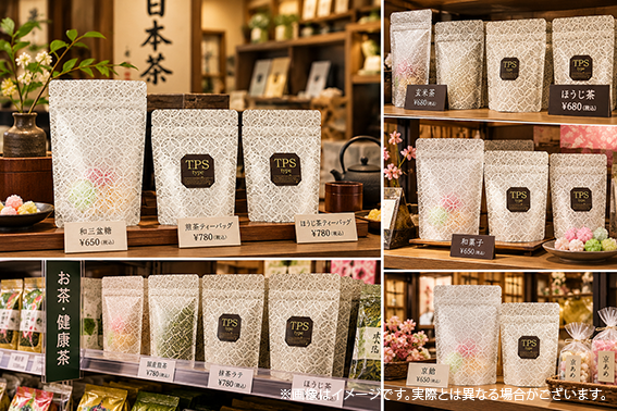 チャック付スタンドパック 和紙 透明 食品袋 酸素バリア 脱酸素剤対応 ギフト包装 100枚から【TPS】