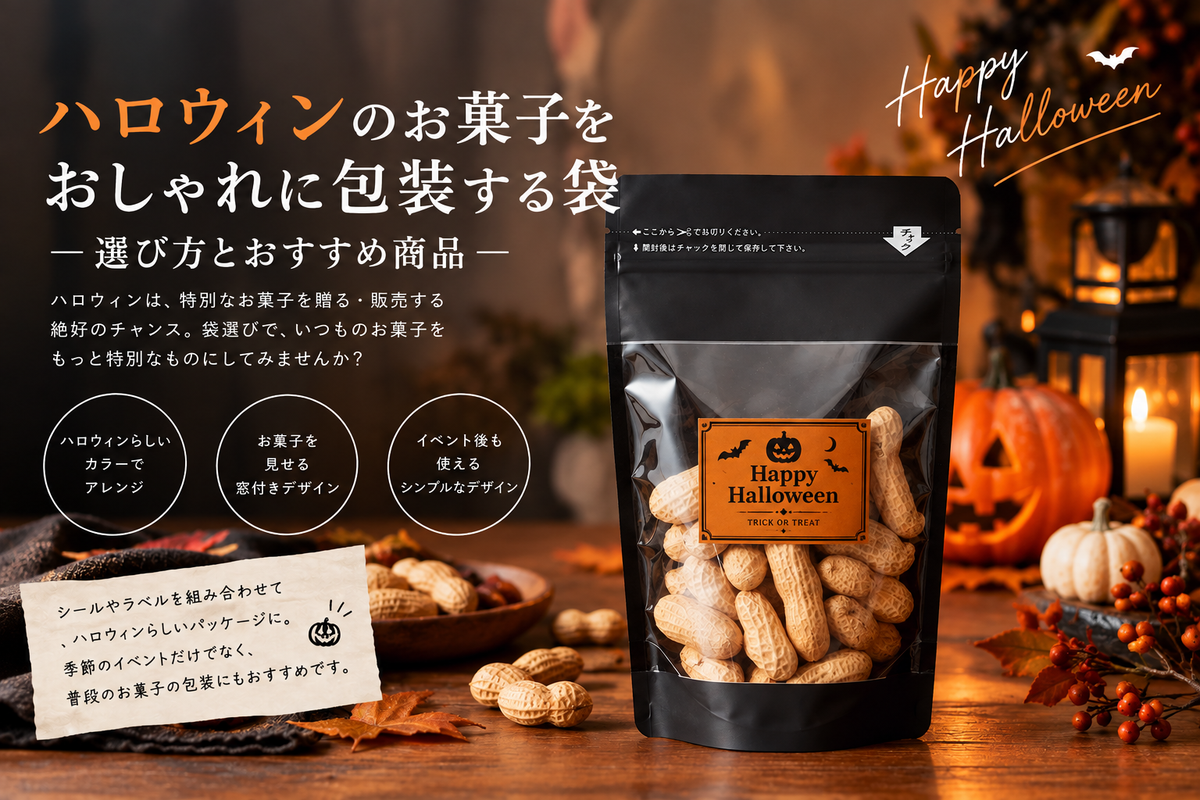 ハロウィンのお菓子をおしゃれに包装する袋の選び方｜小ロット対応のおすすめ食品袋