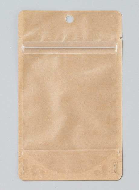 【CH】チャック付スタンドパック袋表 静防透明蒸着PET#12//NY#15/PE#15/LL#60 裏 クラフト50ｇ//透明蒸着PET#12/PE#15/LL#60