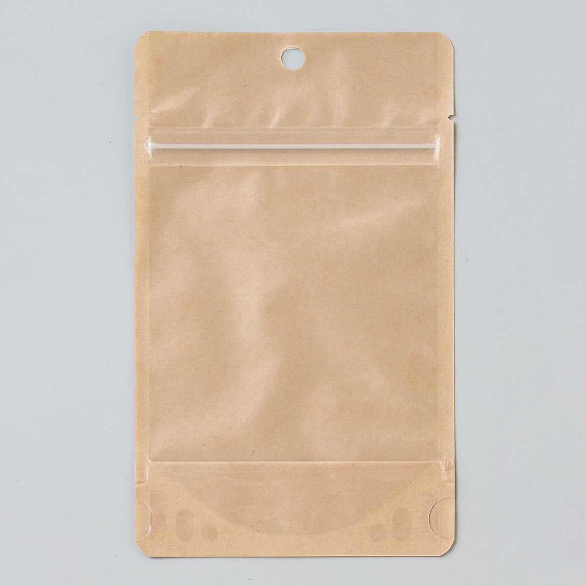 【CH】チャック付スタンドパック袋表 静防透明蒸着PET#12//NY#15/PE#15/LL#60 裏 クラフト50ｇ//透明蒸着PET#12/PE#15/LL#60