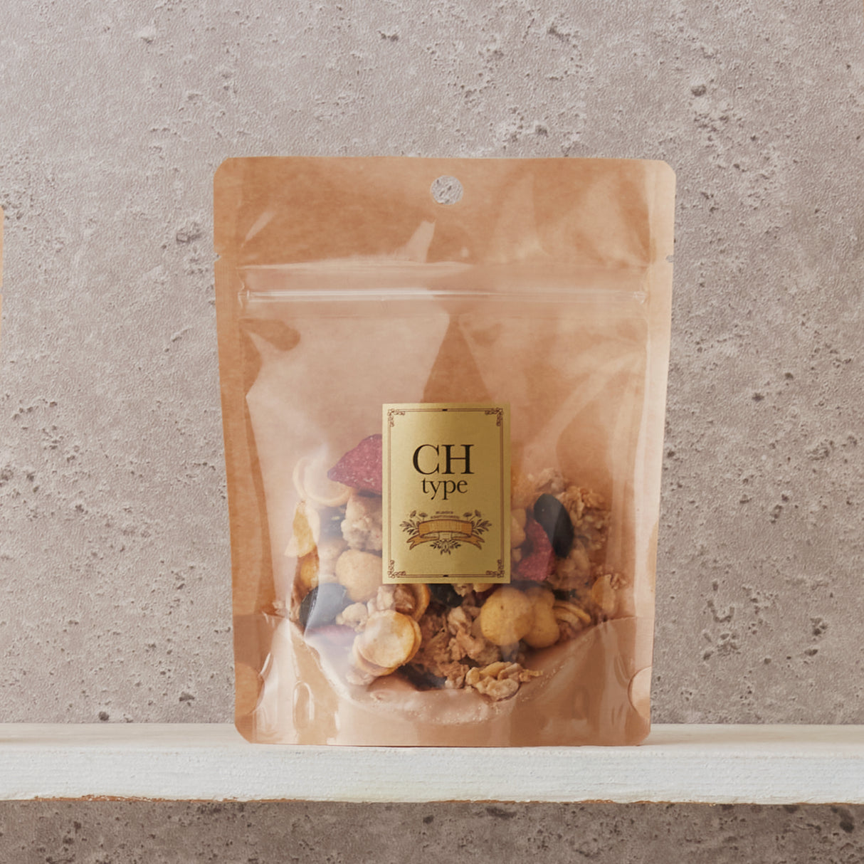 【CH】チャック付スタンドパック袋表 静防透明蒸着PET#12//NY#15/PE#15/LL#60 裏 クラフト50ｇ//透明蒸着PET#12/PE#15/LL#60