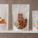 【CW】チャック付スタンドパック袋表透明蒸着PET#12//NY#15//LL#70 裏クラフト50g//透明蒸着PET#12//LL#70