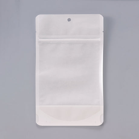 【CW】チャック付スタンドパック袋表透明蒸着PET#12//NY#15//LL#70 裏クラフト50g//透明蒸着PET#12//LL#70