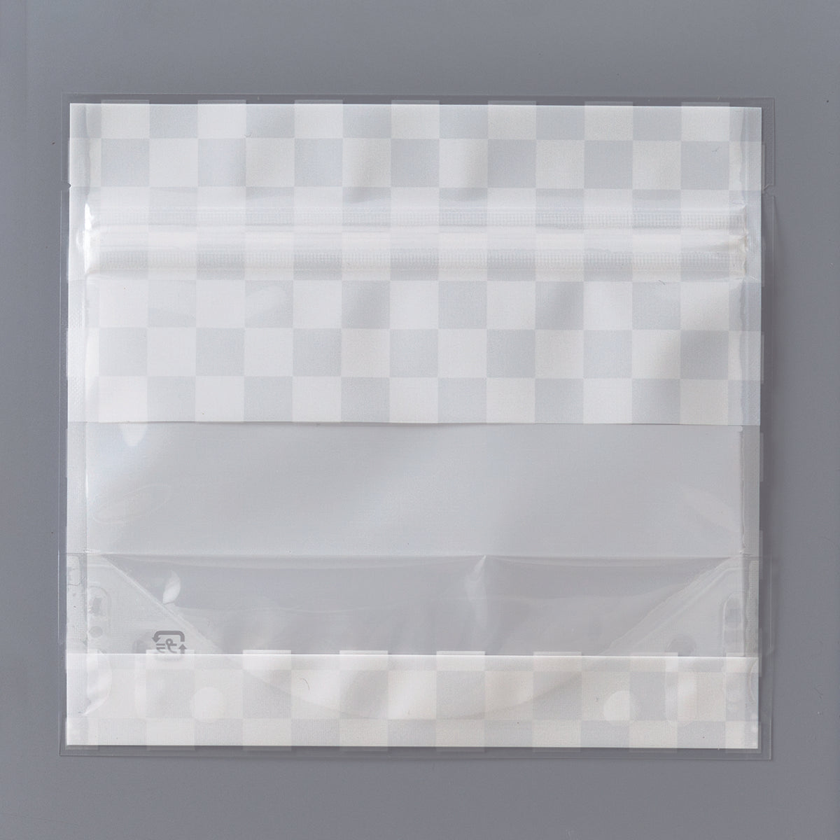 【DWQ(白)】チャック付スタンドパック袋OP#20//透明蒸着PET#12//CP#50