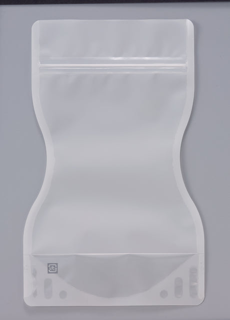 【IWS(白)】チャック付スタンドパック袋OP#20//透明蒸着PET#12//CP#50