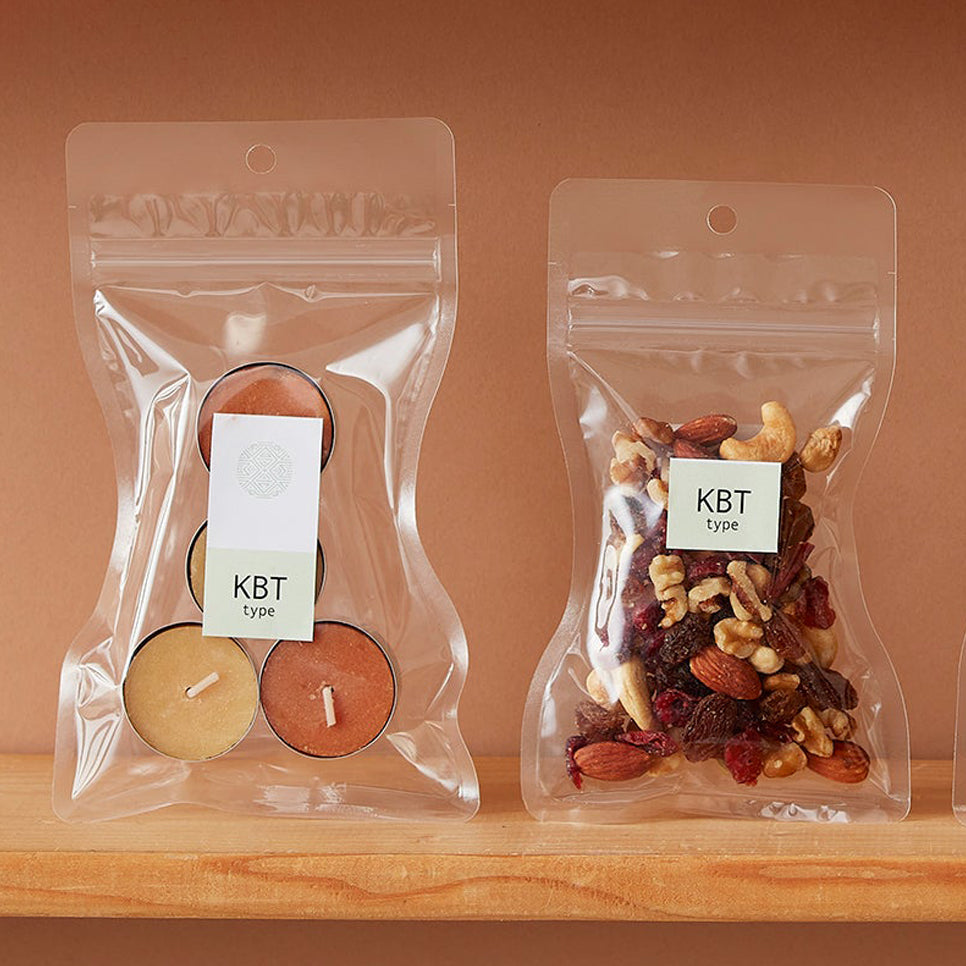 【KBT】チャック付三方袋OP#20//透明蒸着PET#12//CP#50