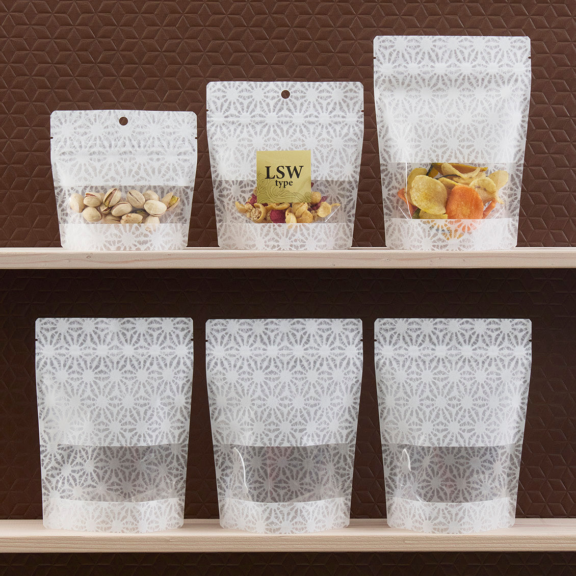 【LSW】チャック付スタンドパック袋OP#20//透明蒸着PET#12//CP#50