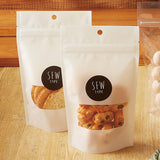 【SFW(白)】チャック付スタンドパック袋OP#20//透明蒸着PET#12//CP#50