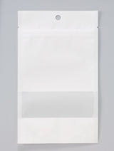 【SFW(白)】チャック付スタンドパック袋OP#20//透明蒸着PET#12//CP#50