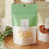 【TWG(薄緑)】チャック付スタンドパック袋OP#20//透明蒸着PET#12//CP#50