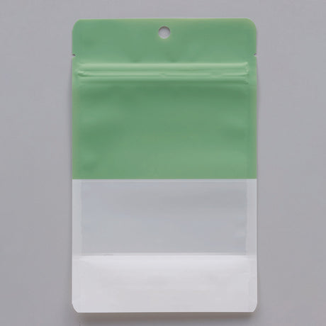 【TWG(薄緑)】チャック付スタンドパック袋OP#20//透明蒸着PET#12//CP#50