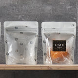 【UME】チャック付スタンドパック袋（表）OP#20//透明蒸着PET#12//CP#50（裏）OP#20//VMPET#12//CP#50