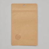 【CCF】チャック付三方袋未晒クラフト80g/PE#15/透明蒸着PET#12//LL#25